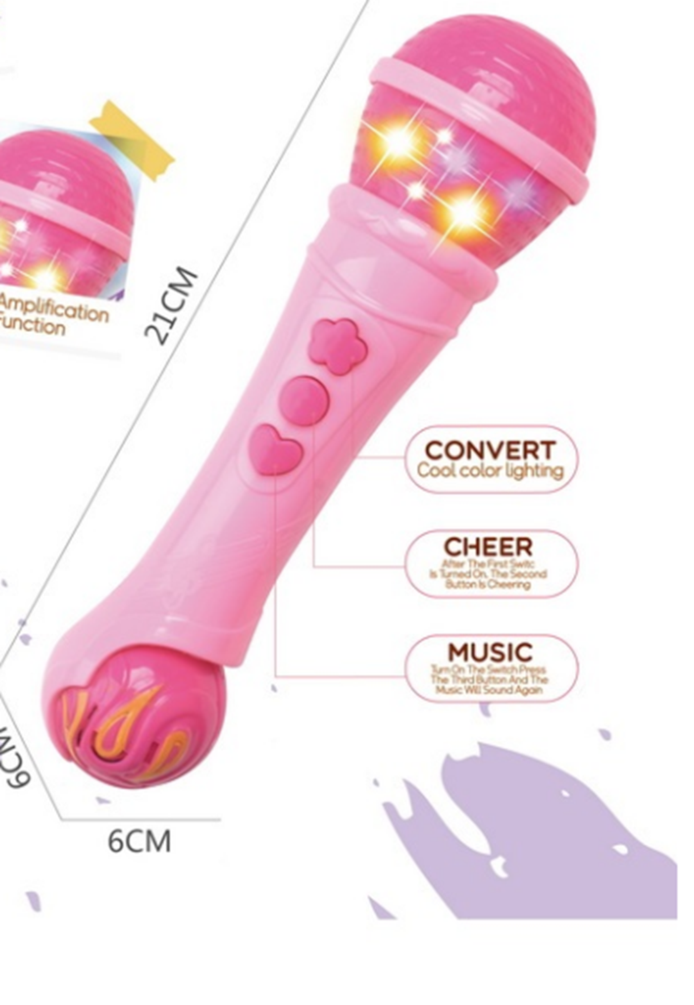 Children's cartoon fun singing home amplification microphone toy baby little host imitation real plastic microphone Application Scenario