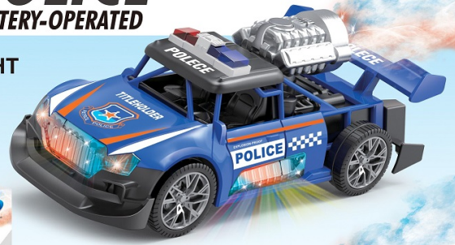 Children's toy electric universal light music spray police car (2 colors) Specification image