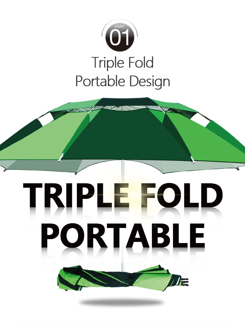 Outdoor Umbrella Triple-Fold Double Layer - Spring Tilt详情1