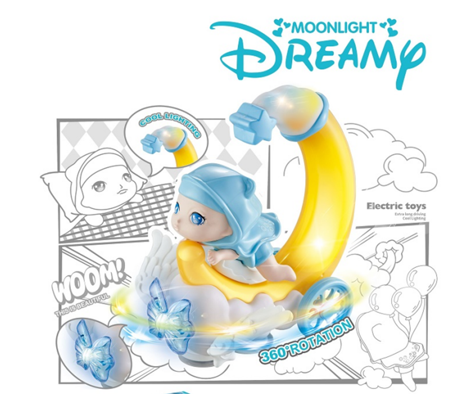 Moon Carriage toy doll, electric universal rotating stunt children's toy details Picture