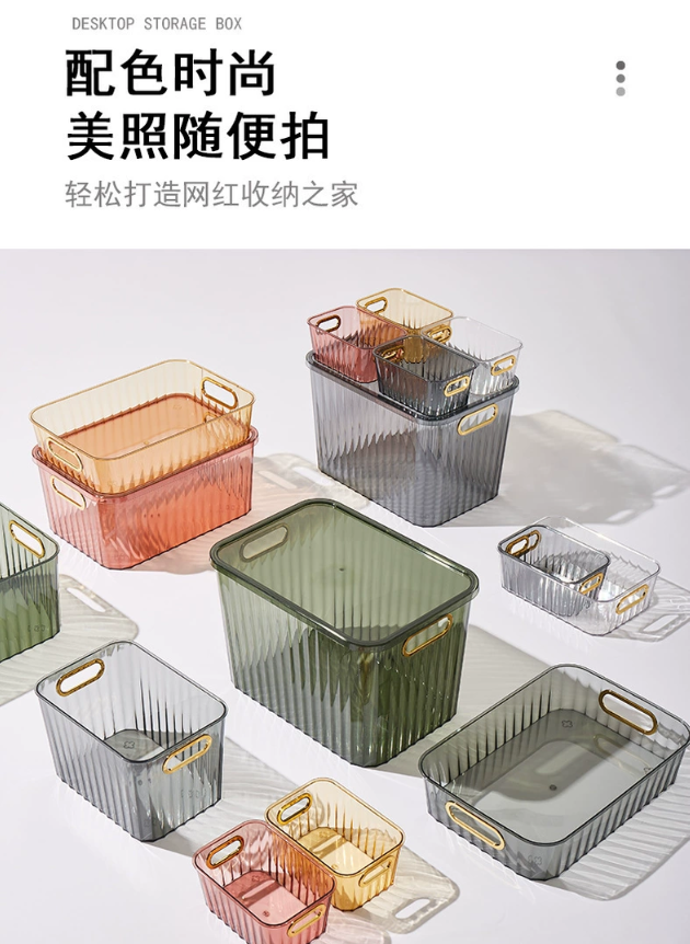 G28-GH2880 transparent student dormitory cosmetics and facial mask storage box, thickened household drawer clothing storage box details Picture