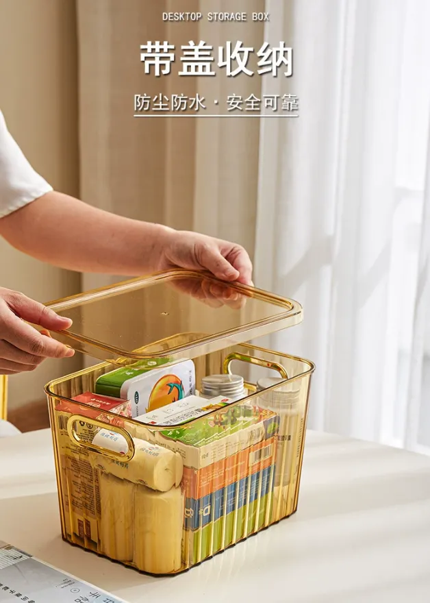 G28-GH2880 transparent student dormitory cosmetics and facial mask storage box, thickened household drawer clothing storage box detail image 4