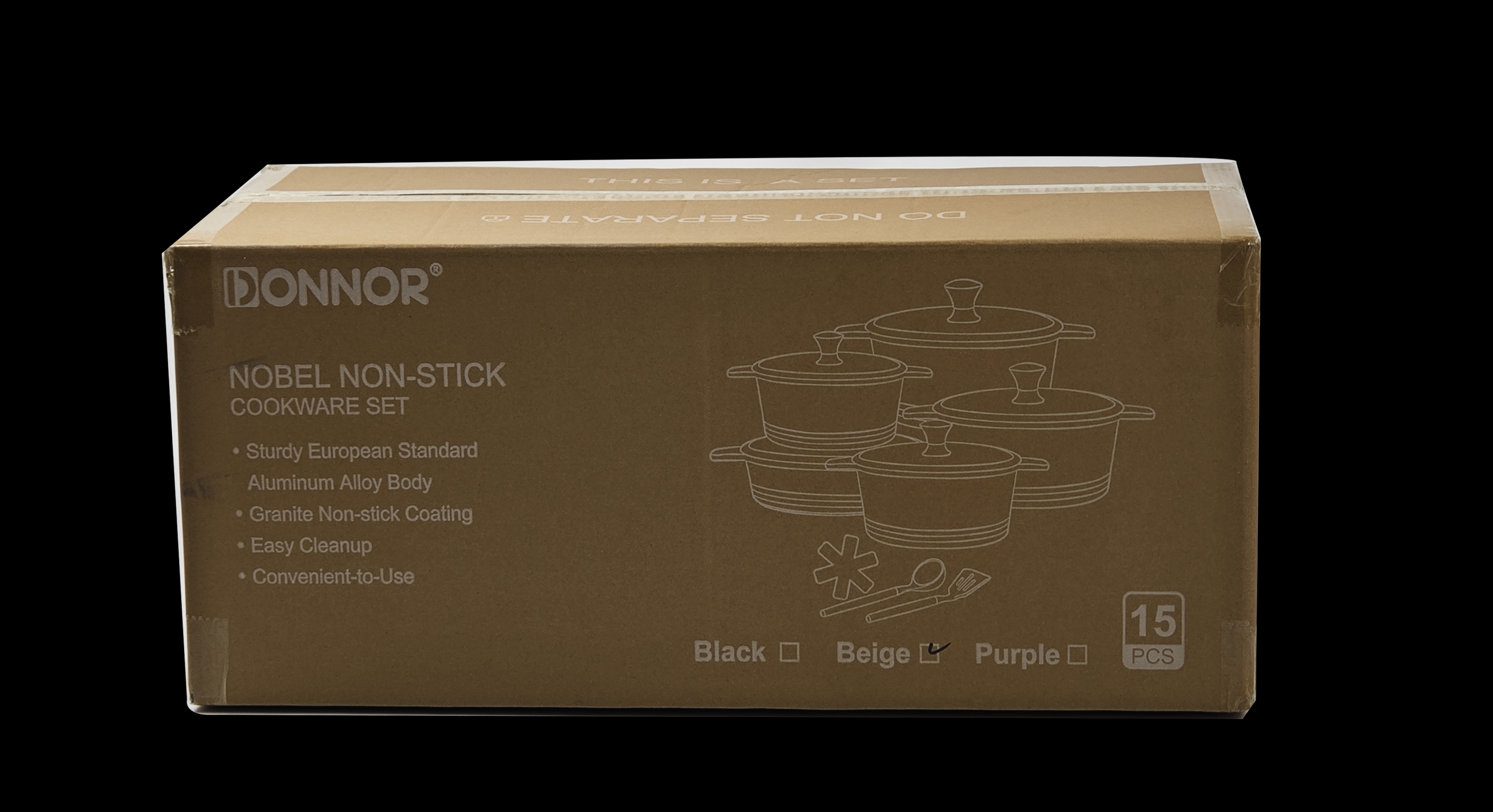 The Luxurious series 15-piece set of 20/24/28/32 soup POTS, 28 shallow soup POTS, 3 pot pads, silicone spatula & silicone spoon, car bottom, five-layer silver-embossed color box, 2 sets per box Item Picture