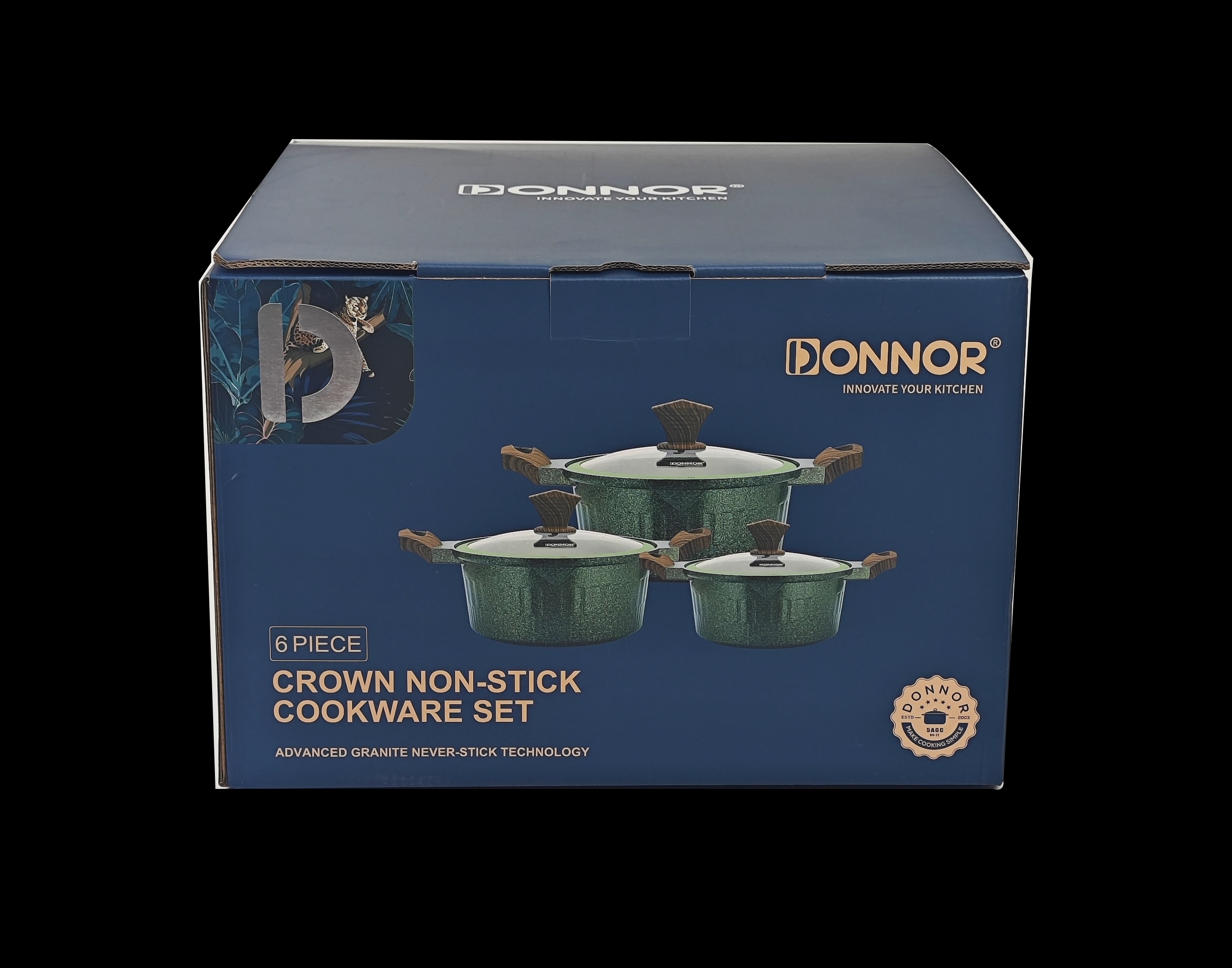 Crown Series 6-piece set Small: 20/24/28 soup pot, silicone lid, bottom cover, stacked packaging, five-layer silver-embossed color box, 4 sets per box. Colors: pink, green, orange Application Scenario