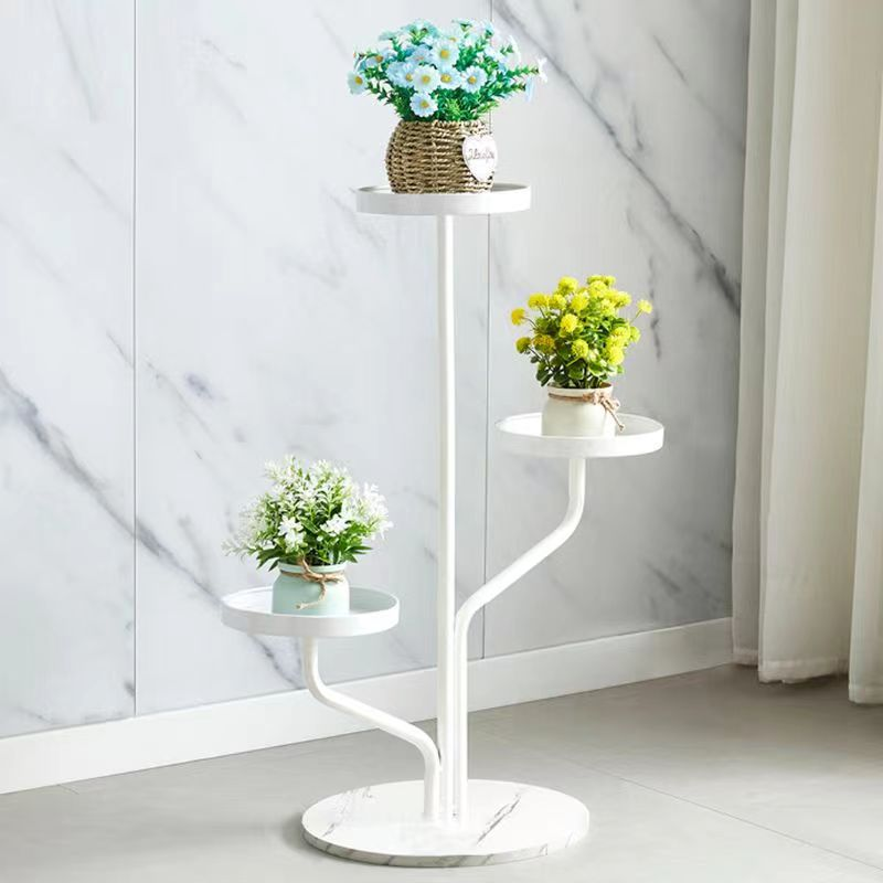 Light luxury ironwork flower stand, floor-standing multi-layer wheeled storage rack for the living room, plant and flower POTS for the balcony Specification image