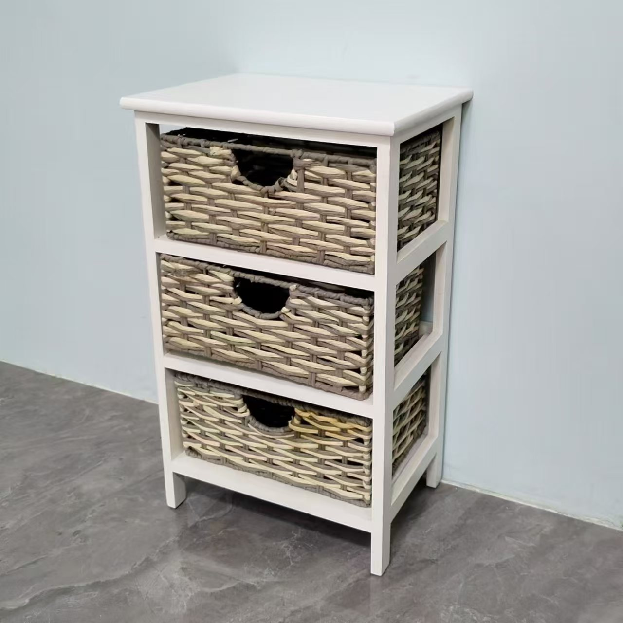 Korean-style furniture bedroom bedside table, white Korean-style simple bedside table, bedroom headboard storage and storage drawer Application Scenario
