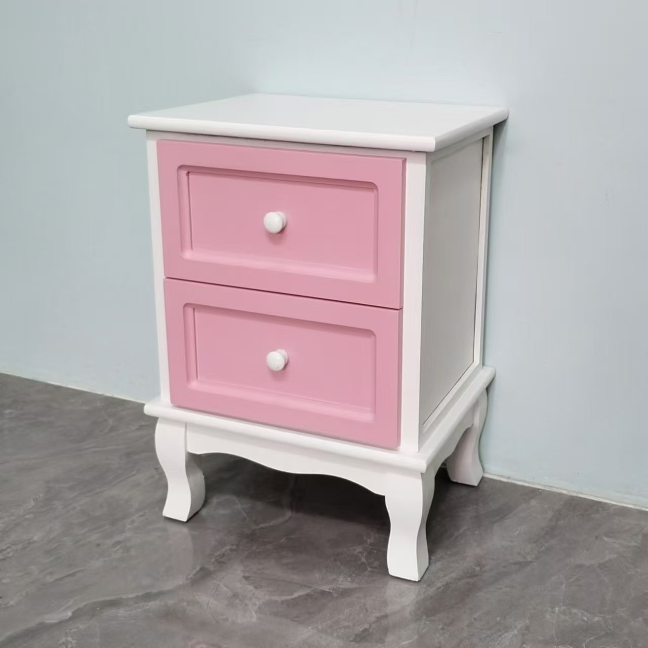 Korean-style furniture bedroom bedside table, white Korean-style simple bedside table, bedroom headboard storage and storage drawer details Picture