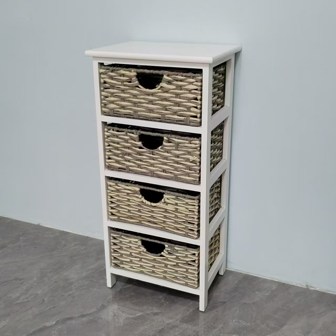 Korean-style furniture bedroom bedside table, white Korean-style simple bedside table, bedroom headboard storage and storage drawer Item Picture