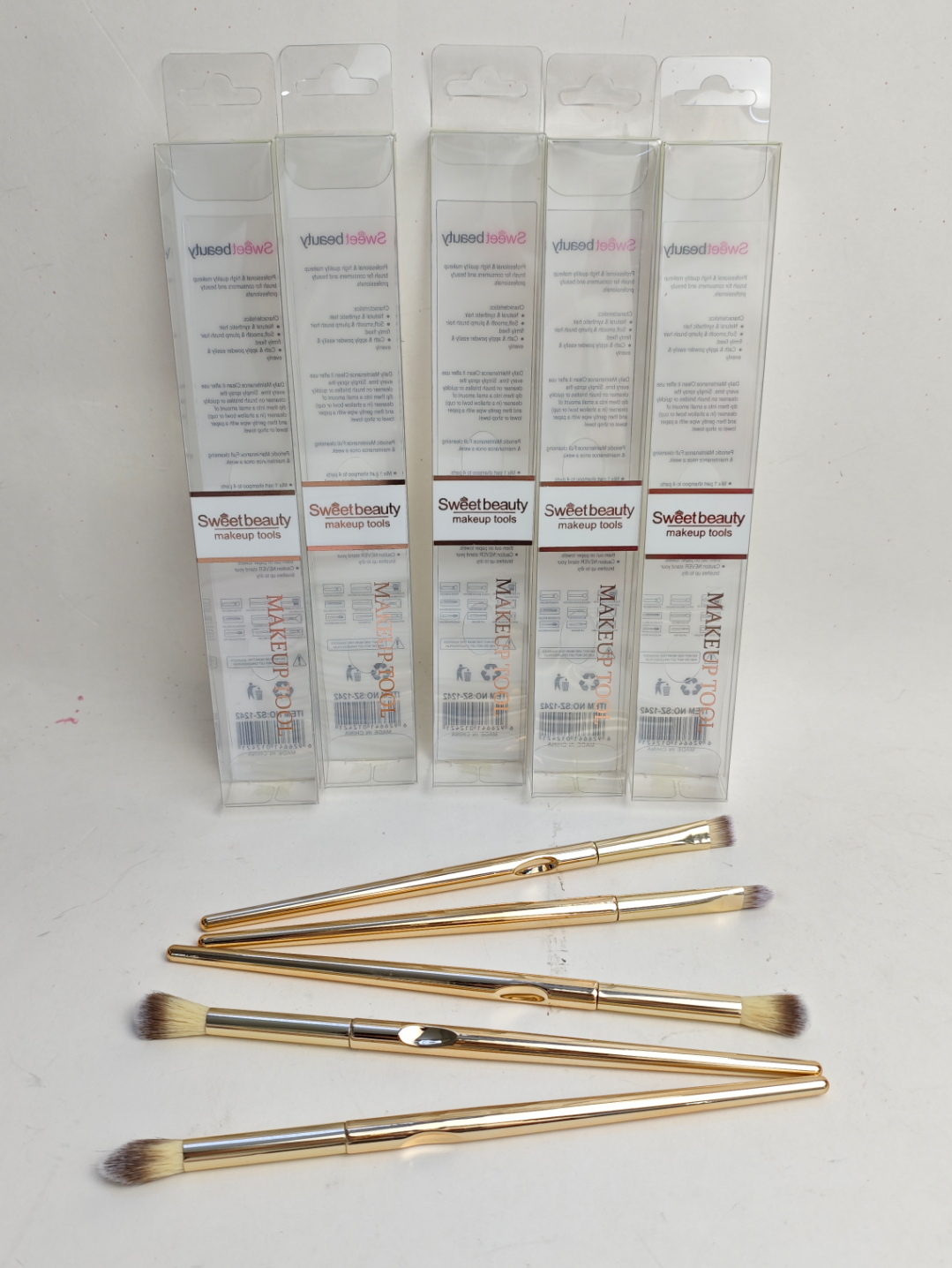 混装五支化妆刷 一支装 化妆刷毛头混装产品图