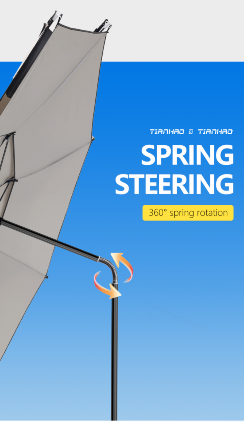 Outdoor Umbrella - Oxford Silver Coating - Spring Tilt详情4