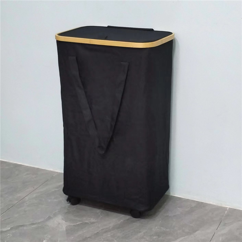 Household foldable dirty clothes basket with wheels, dirty clothes storage basket, Oxford cloth dirty clothes basket for storage Specification image