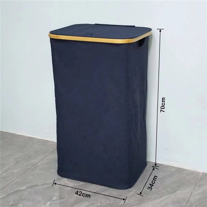 Household foldable dirty clothes basket with wheels, dirty clothes storage basket, Oxford cloth dirty clothes basket for storage pic 7