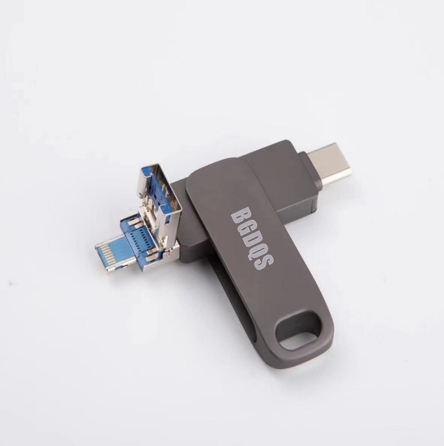 U盘工厂批发 定制logo可旋转三合一商务U盘高速刻字128GB礼品USB3.0 32GB64GBU盘