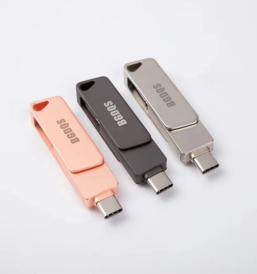 U盘OTG工厂直销 定制logo可旋转商务U盘高速刻字128GB礼品USB3.0 32GB64GBU盘详情1
