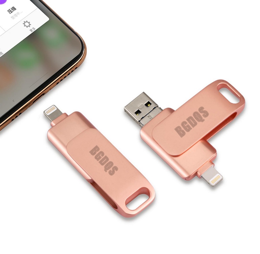 U盘OTG批发 定制logo可旋转商务U盘高速刻字优盘128GB礼品USB3.0 32GB64GB128GB金属U盘U盘图