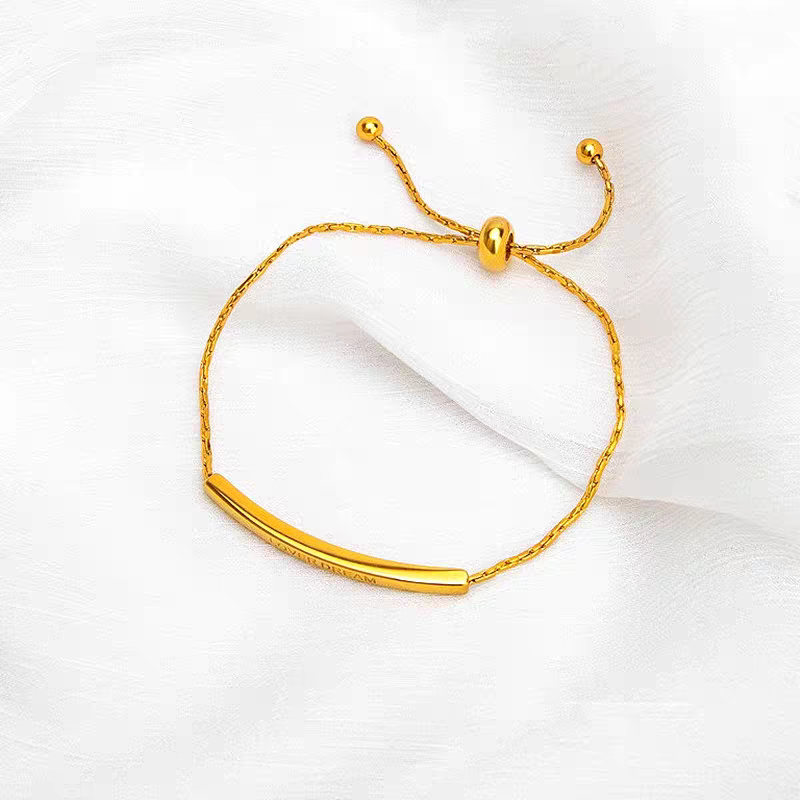 New non-fading titanium steel bracelet, women's pearl "Fu" character, zircon heart-shaped butterfly decoration, versatile ins wristband Specification image