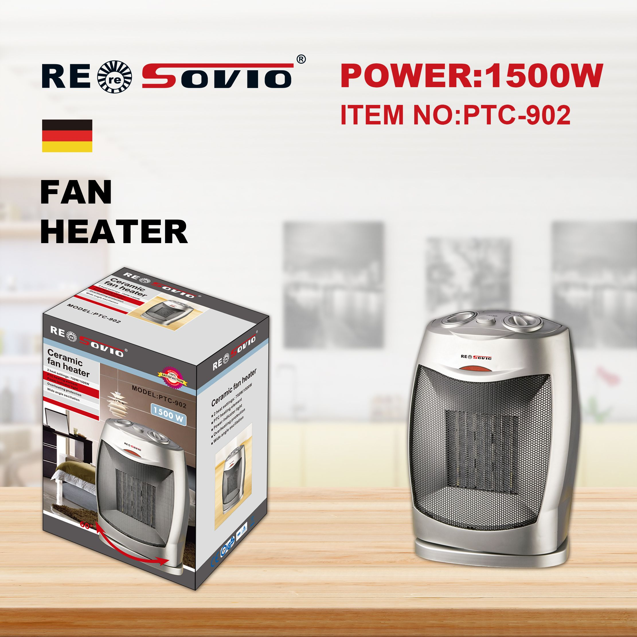 RESOVIO Heater Heater PTC-902 full figure