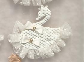 泉鑫辅料布艺DIY服饰帽子袜子配件设计手工饰品日韩枕头半成小天鹅蝴蝶结圆形新款棉纱布打结蝴蝶结清新饰品配件织带蝴蝶结辅料详情6