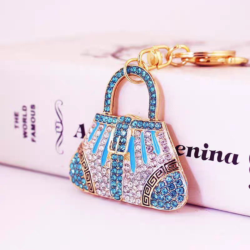 德国工艺满钻精美手提包合金钥匙扣配饰钥匙链送女友包扣包挂件水详情图3