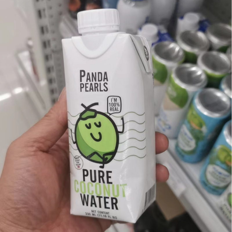批发包邮休闲食品 泰国进口饮料果汁PANDA PEARLS香醇椰子水330mL