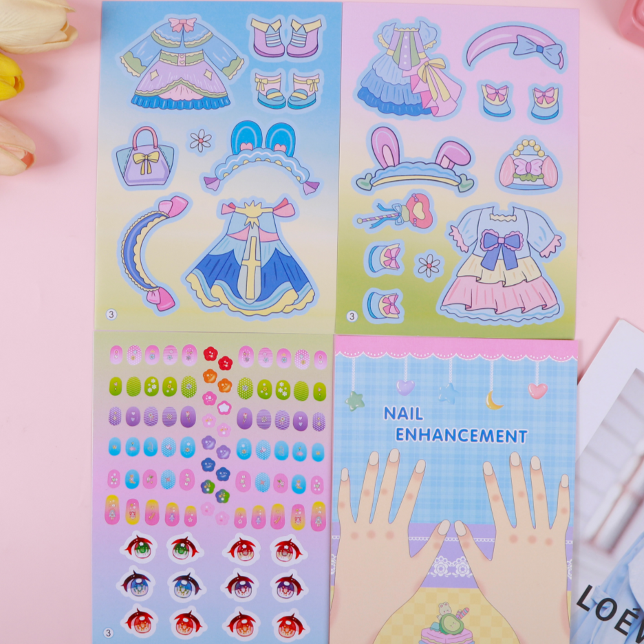 Hand-held makeup bag, dressing up, makeup, quiet book, DIY handicrafts, coloring, nail art materials, stickers Application Scenario
