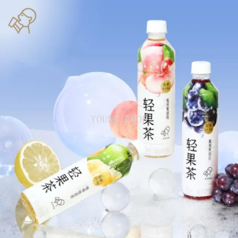 包邮零批！手办零食饮料喜茶轻果茶蜜桃蔓越莓450ml低糖低卡零脂详情图2