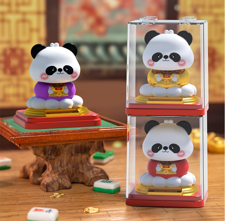 熊猫考神/熊猫财神/熊猫如来/熊猫寿仙 大号3寸太阳能摆件细节图