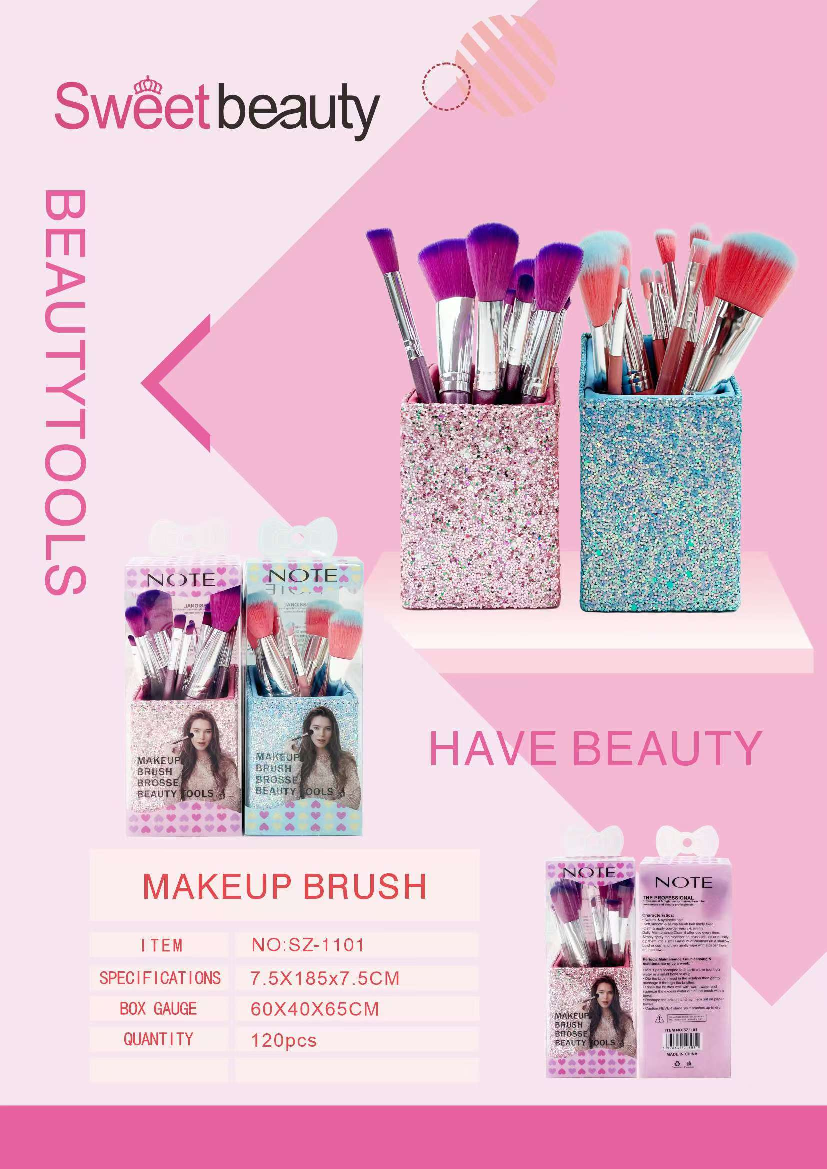 诗美逸美妆化妆刷收纳桶 批发12支木杆化妆刷套装 超软速干腮红眼影刷 高端钻石桶 SZ-1101