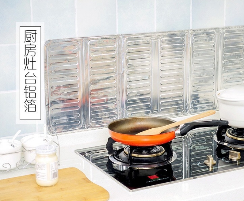 煤气灶铝箔挡油板隔热板厨房炒菜隔油板家用灶台防溅油挡板详情9