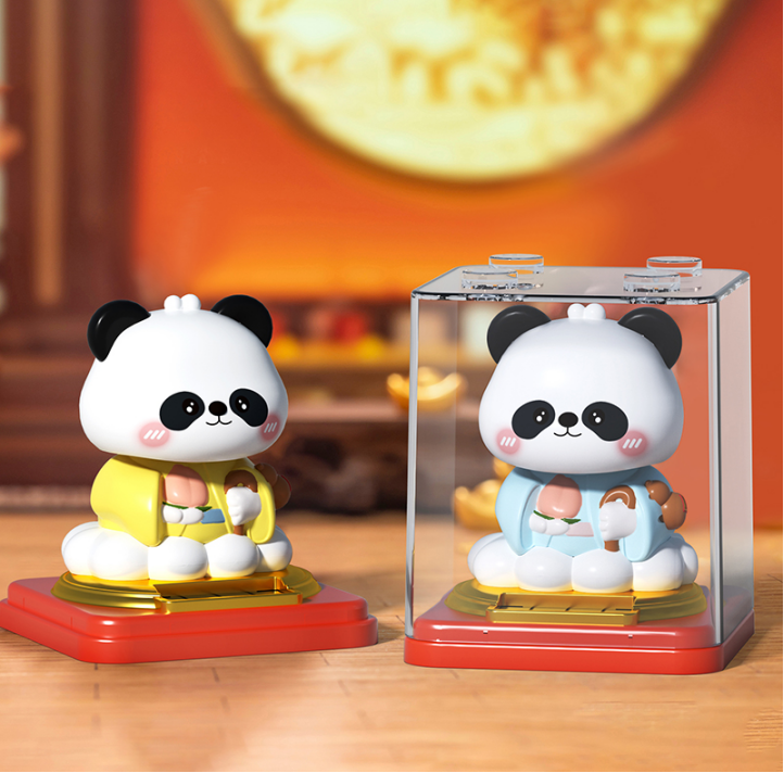 熊猫考神/熊猫财神/熊猫如来/熊猫寿仙 大号3寸太阳能摆件详情图14