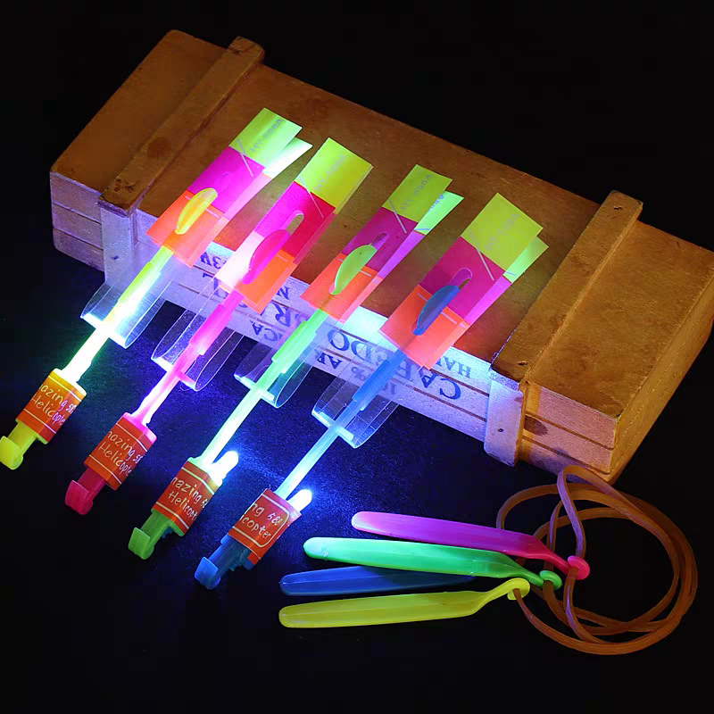Night market luminous bamboo dragonflies, luminous flying swords, flying fairies, string pulling frisbees, outdoor children's toys, ground promotion gifts, luminous toys detail image 5
