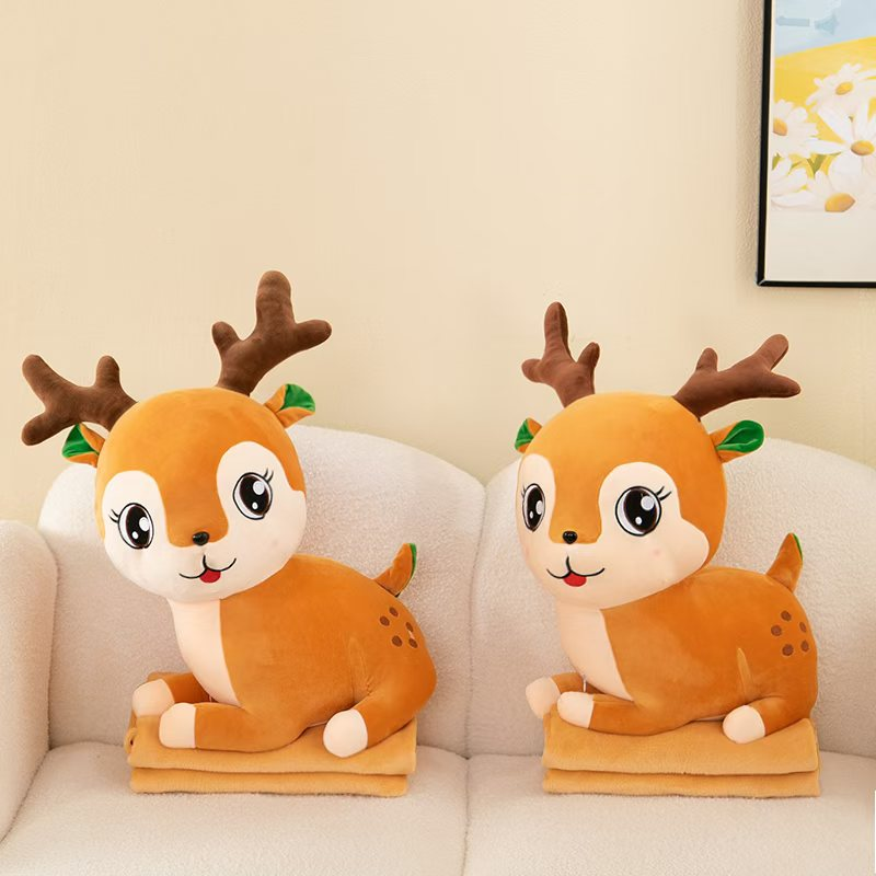 Plush toy, doll factory, straight-hair dolls, plush toys, creative toys, children's deer