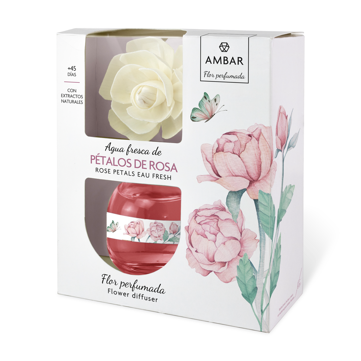 European brand AMBAR aromatherapy 100% original packaging imported natural plant essence aromatherapy in stock wholesale, light fragrance type color-changing small tenghua Aromatherapy - Morning Light Rose details Picture
