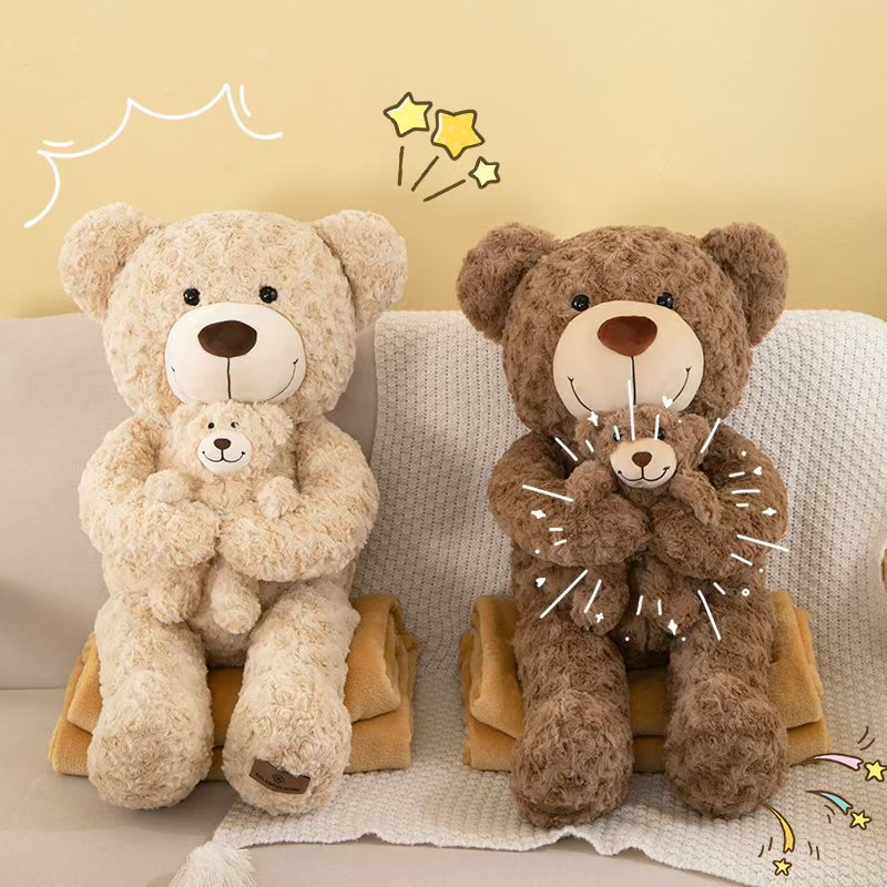 Plush toys, figurines, doll factories, straight-hair dolls, plush toys, creative toys, mother and child bears Specification image