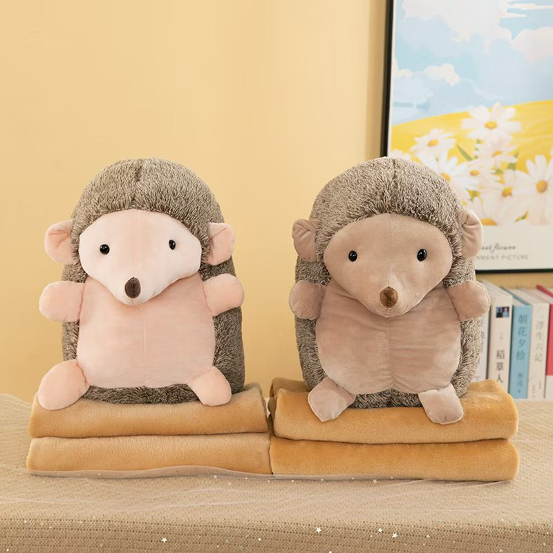 Hedgehog baby toy scarf, polar bear plush card case, cotton doll, soft protective card, warm little gift, cute decoration, plush toy, plush Specification image
