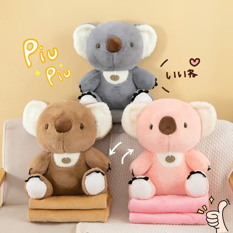 Koala toy scarf, polar bear plush card case, cotton doll, soft protective card, warm little gift, cute decoration, plush toy, plush details Picture
