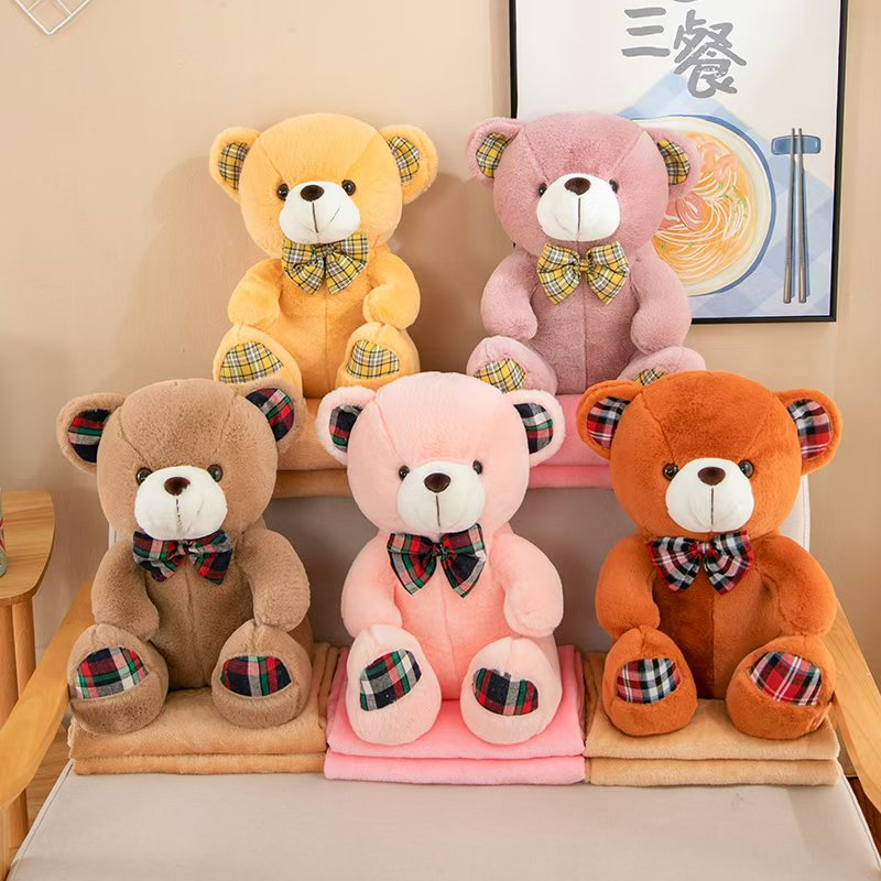 Pajarita peluche oso polar peluche pañuelo muñeca de algodón peluche de peluche protector de software tarjeta dulce pequeño regalo adorable adorno peluche peluche Specification image
