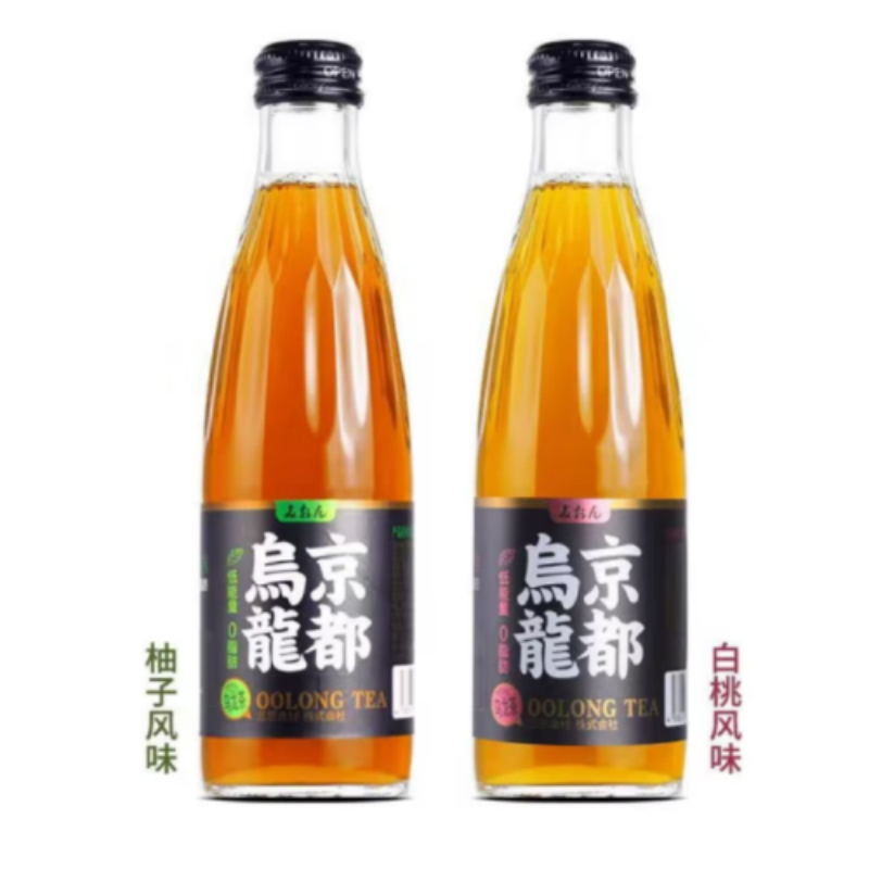 正品包邮 京都乌龙茶口味饮料240ml 玻璃瓶高颜值白桃味果汁饮料