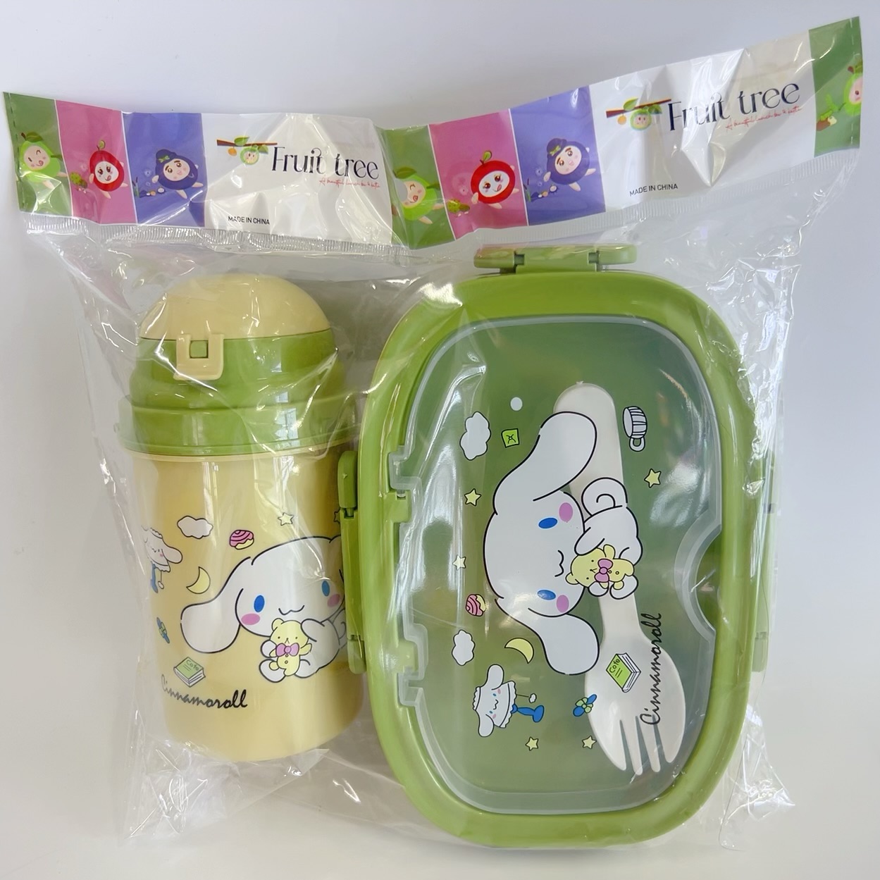 可爱卡通动物造型饭盒水壶套装儿童学生用便携分格便当午餐盒直饮水杯详情2