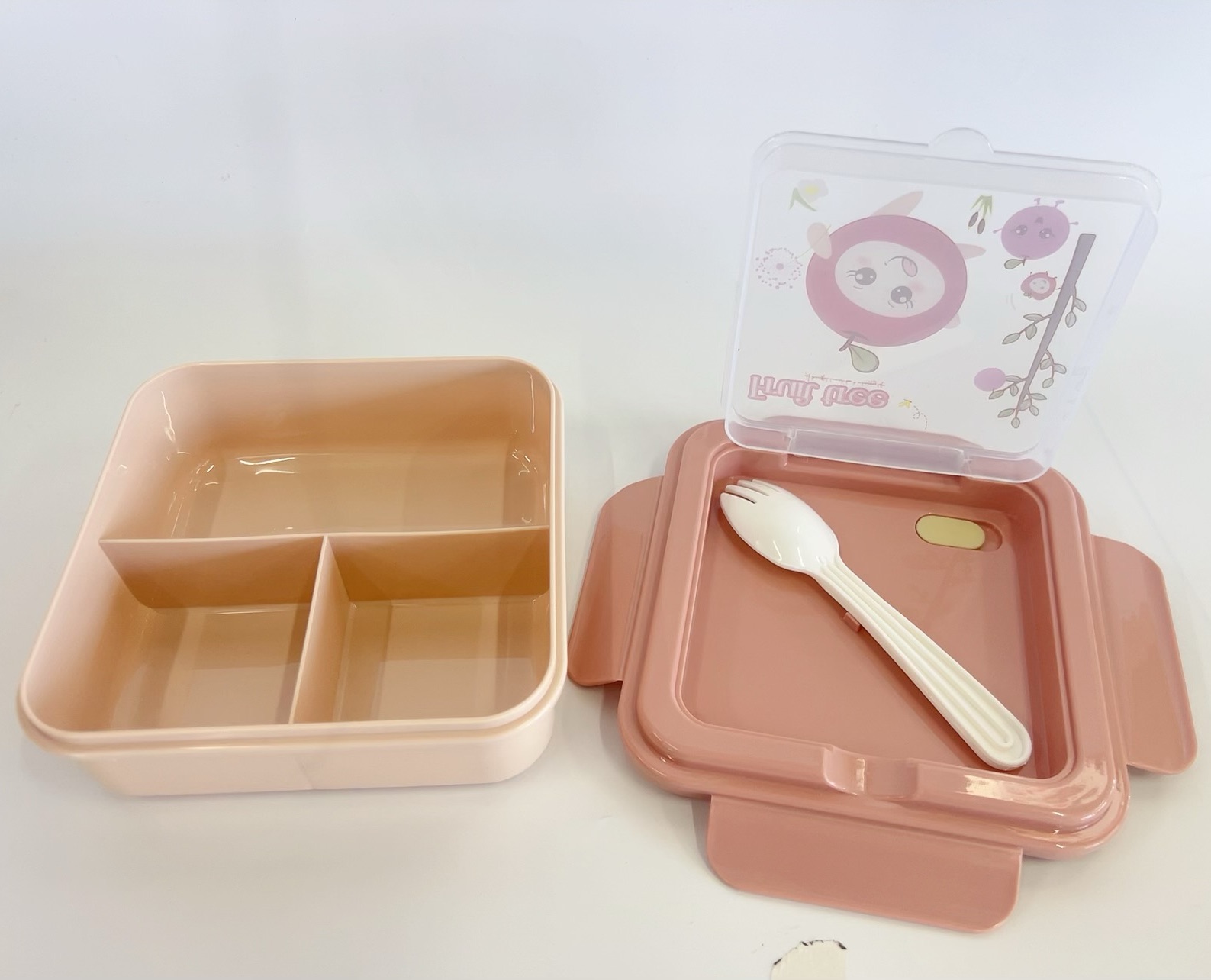 Cute cartoon fruit shaped lunch box water bottle set for children and students with portable split bento lunch box straight drinking cup details Picture