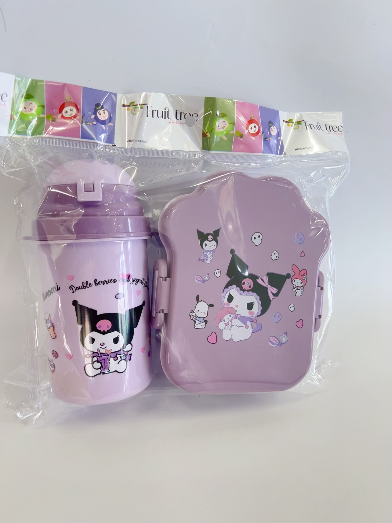 可爱卡通造型饭盒水壶套装儿童学生用便携分格便当午餐盒直饮水杯详情2