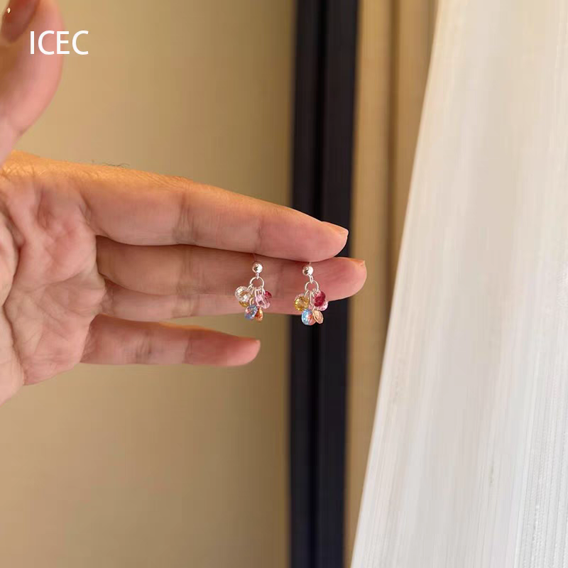 彩色葡萄串珠流苏耳环2025新款爆款小众独特耳钉女轻奢高级感气质耳钉耳饰饰品耳饰耳钉饰品详情图3