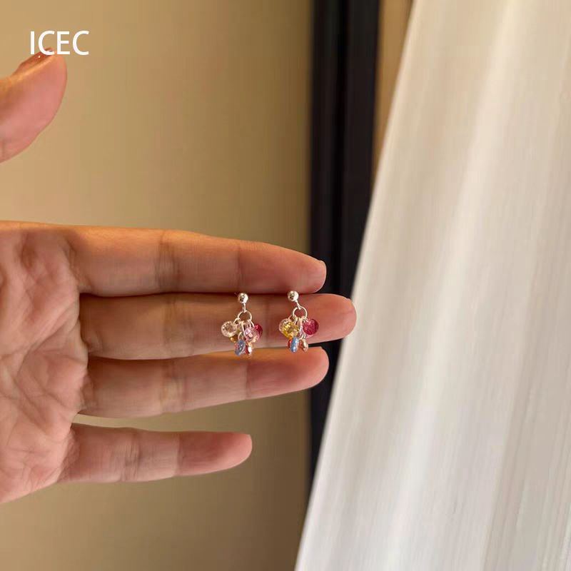 彩色葡萄串珠流苏耳环2025新款爆款小众独特耳钉女轻奢高级感气质耳钉耳饰饰品耳饰耳钉饰品详情图3