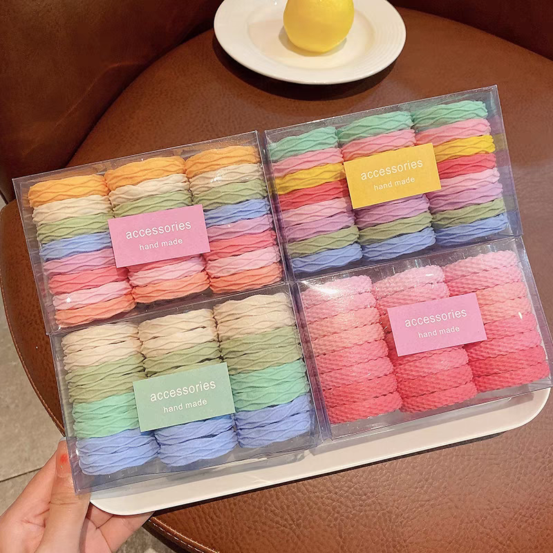 Children's colorful hair bands do not damage hair. High ponytail hair tie. High elasticity and durability. Hair accessory rope. Simple and high-quality hair tie for women Specification image