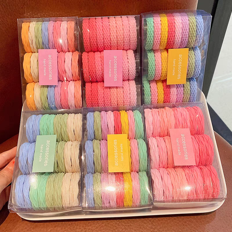 Children's colorful hair bands do not damage hair. High ponytail hair tie. High elasticity and durability. Hair accessory rope. Simple and high-quality hair tie for women detail image 4