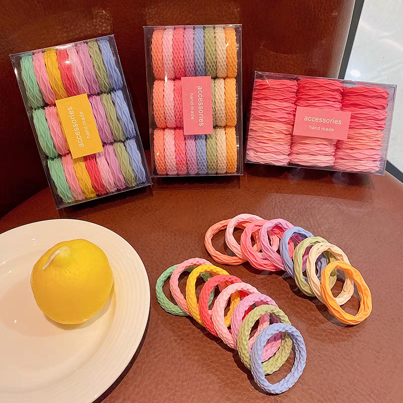 Children's colorful hair bands do not damage hair. High ponytail hair tie. High elasticity and durability. Hair accessory rope. Simple and high-quality hair tie for women detail image 2