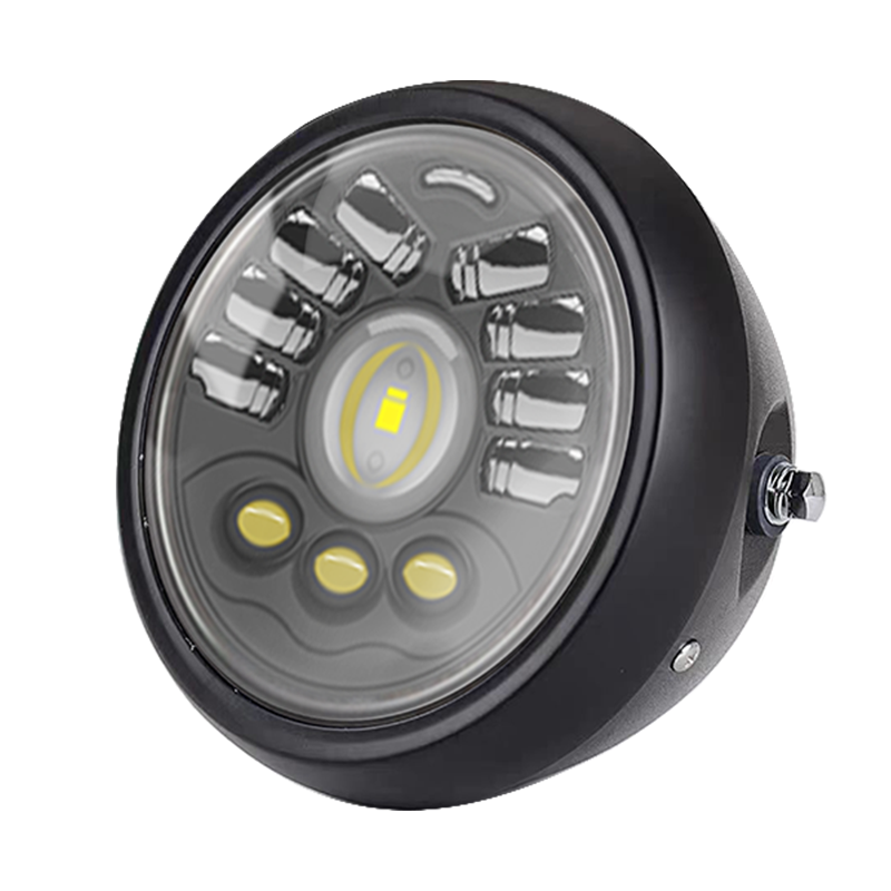 Motorcycle general 5.75 "LED headlight Headlight lens headlight metal lamp housing mounting bracket Application Scenario