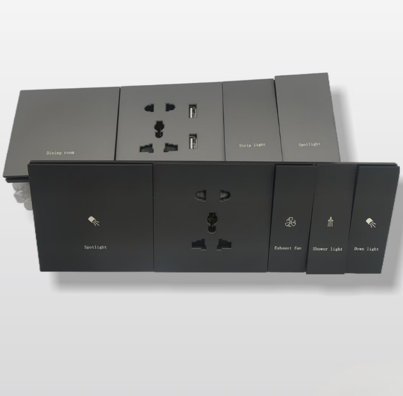 开关/门铃/开关插座/插座/国际电工开关插座白底实物图