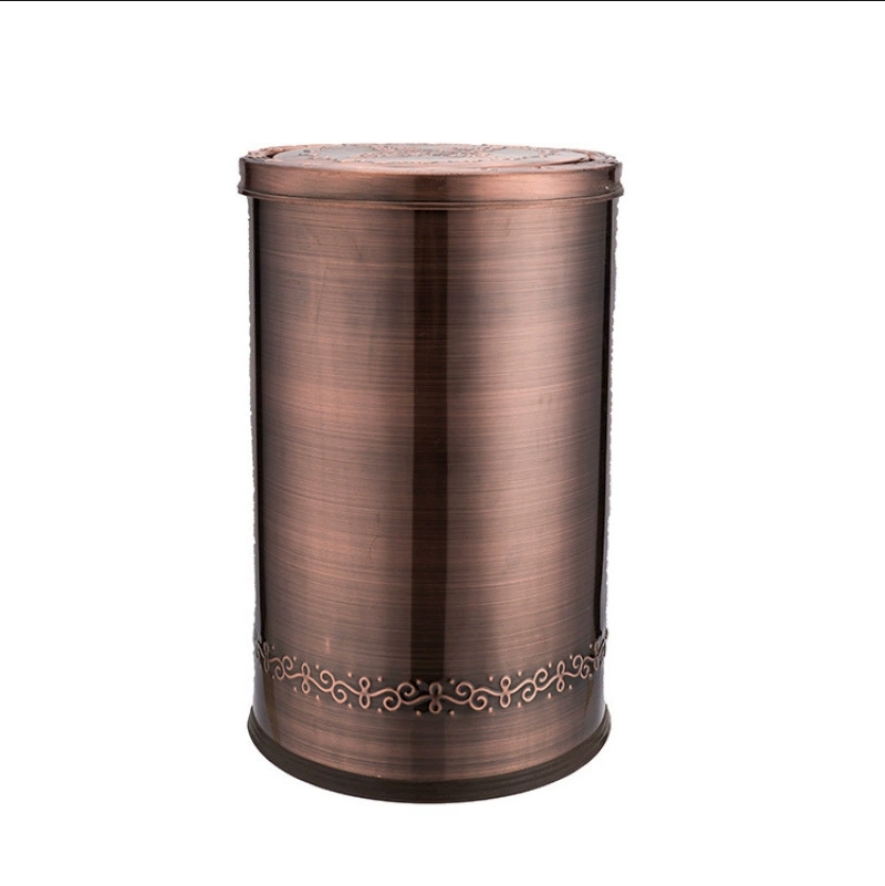 港式古典复古翻盖商用垃圾桶 立式果皮桶不锈钢加厚垃圾桶家用细节图