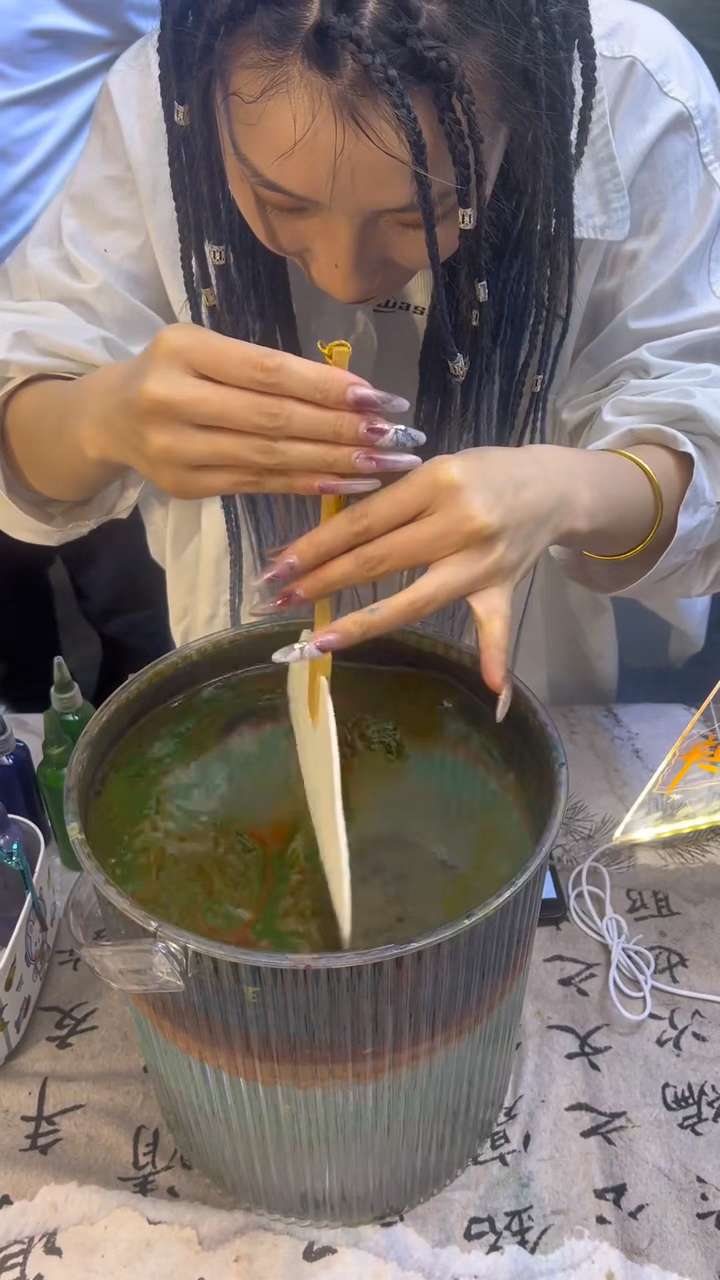 （带字漆扇套餐）DIY网红漂漆古扇。非遗文化手工漂漆扇，网红漆扇送录音广告布适合新手小白摆摊扇子团扇扇子女式夏季中国风详情图2